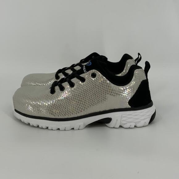 Nautilus Size 8W White Spark Oxford Work Shoes Lace Up Carbon Safety Toe M31-5 - Picture 3 of 9